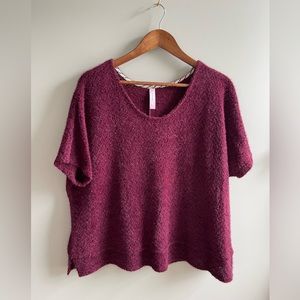 Maroon Soft Short-Sleeve Sweater
